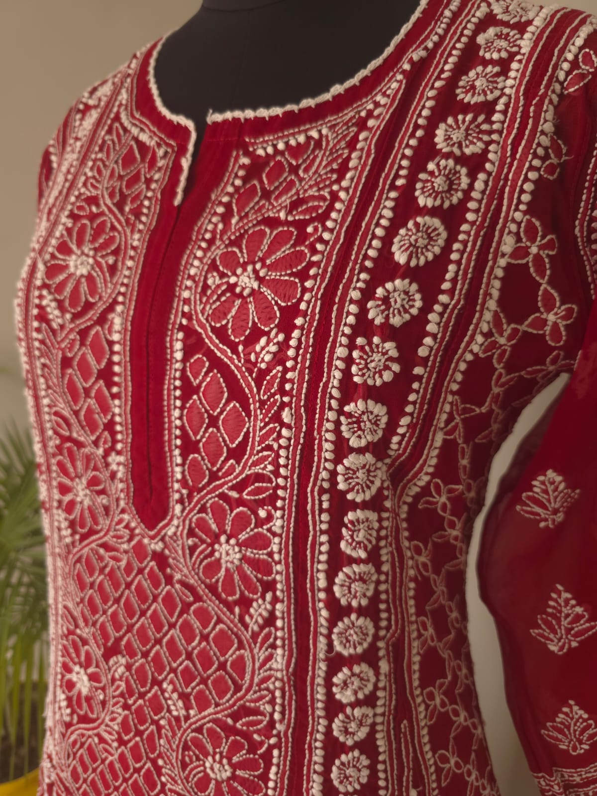 Maoon Georgette Stitched Full embroidered Anarkali Kalidar Kurta