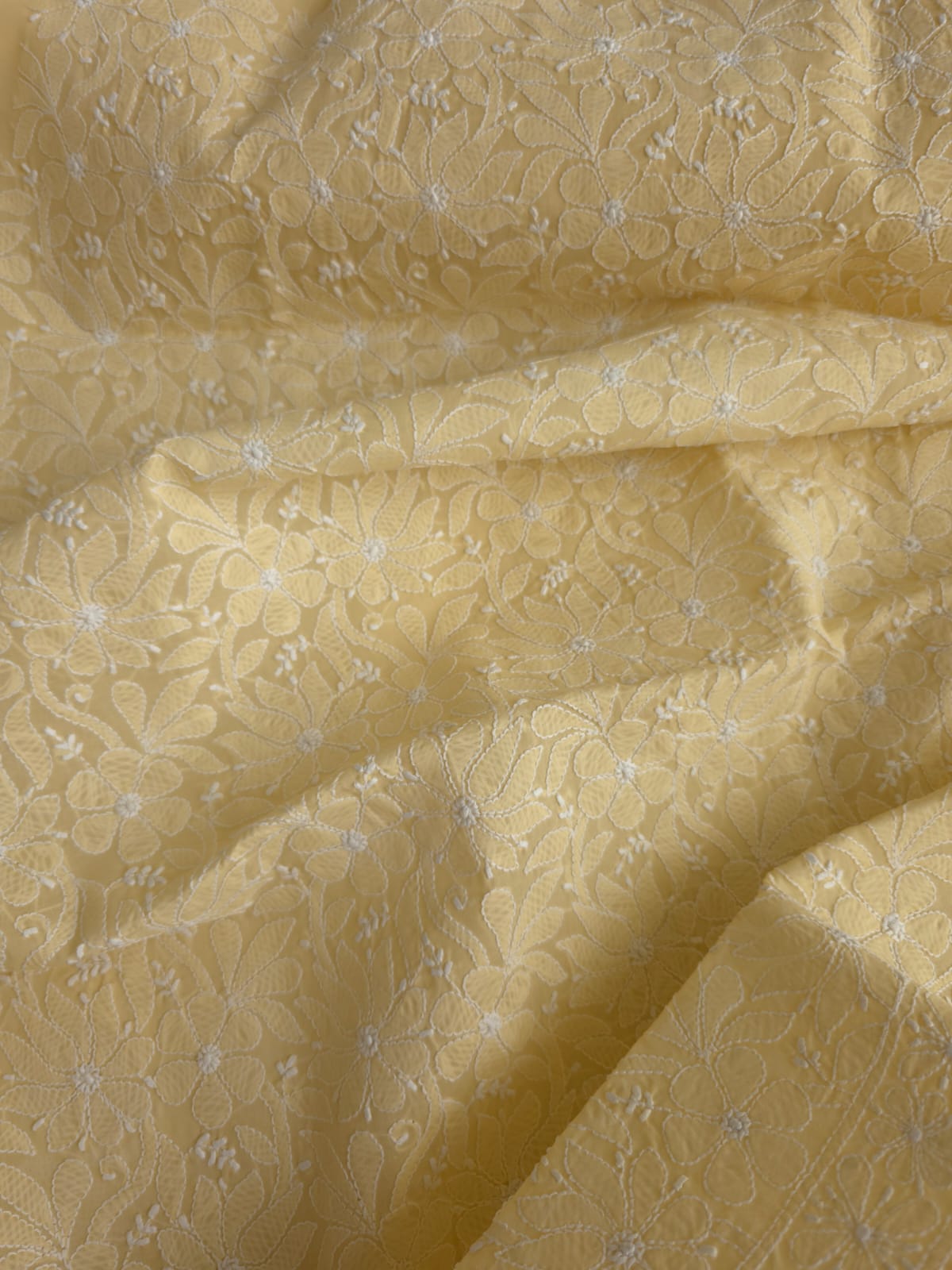 Beige Cotton exquisite jaalwork Kurta fabric