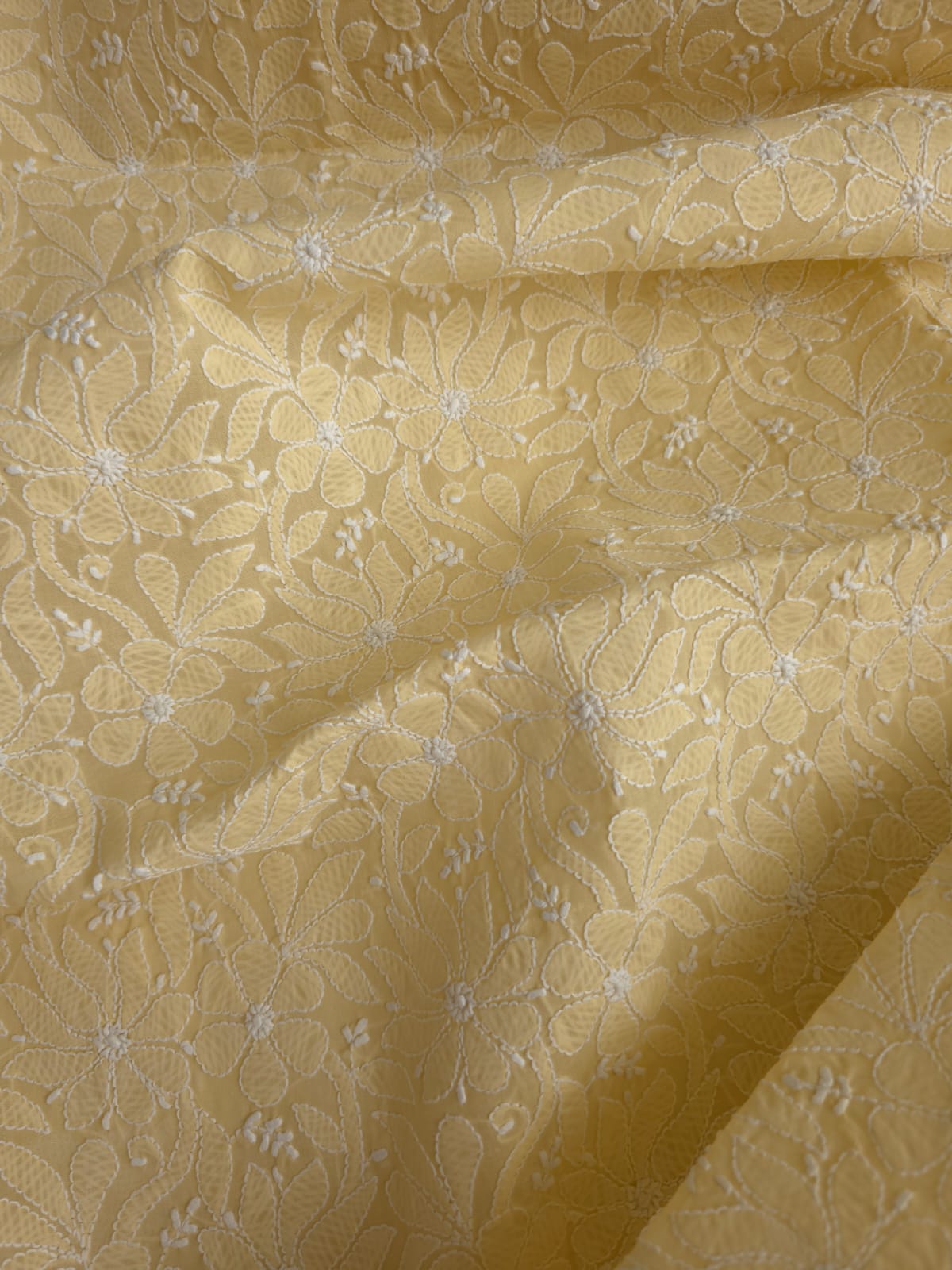 Beige Cotton exquisite jaalwork Kurta fabric