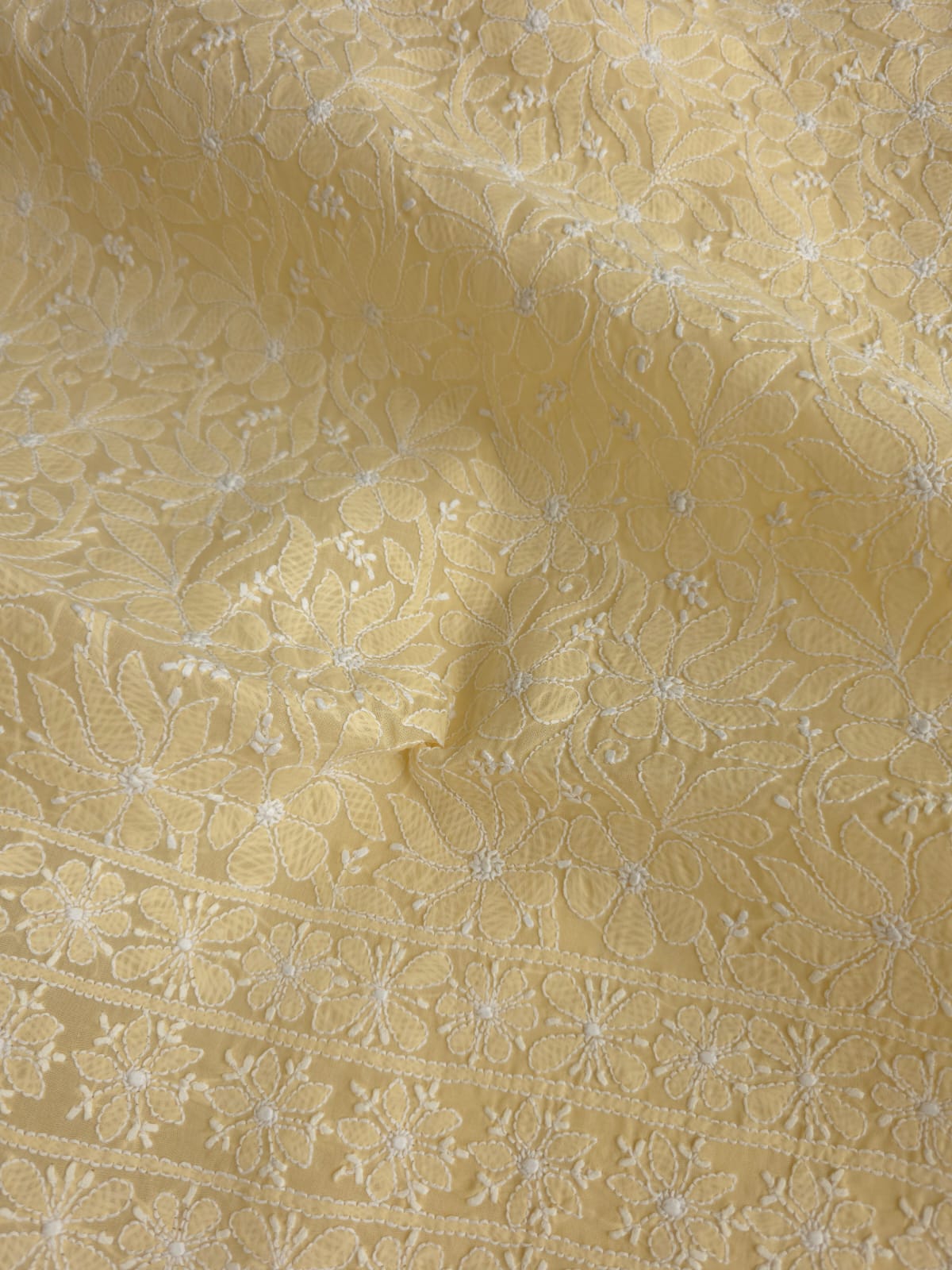 Beige Cotton exquisite jaalwork Kurta fabric