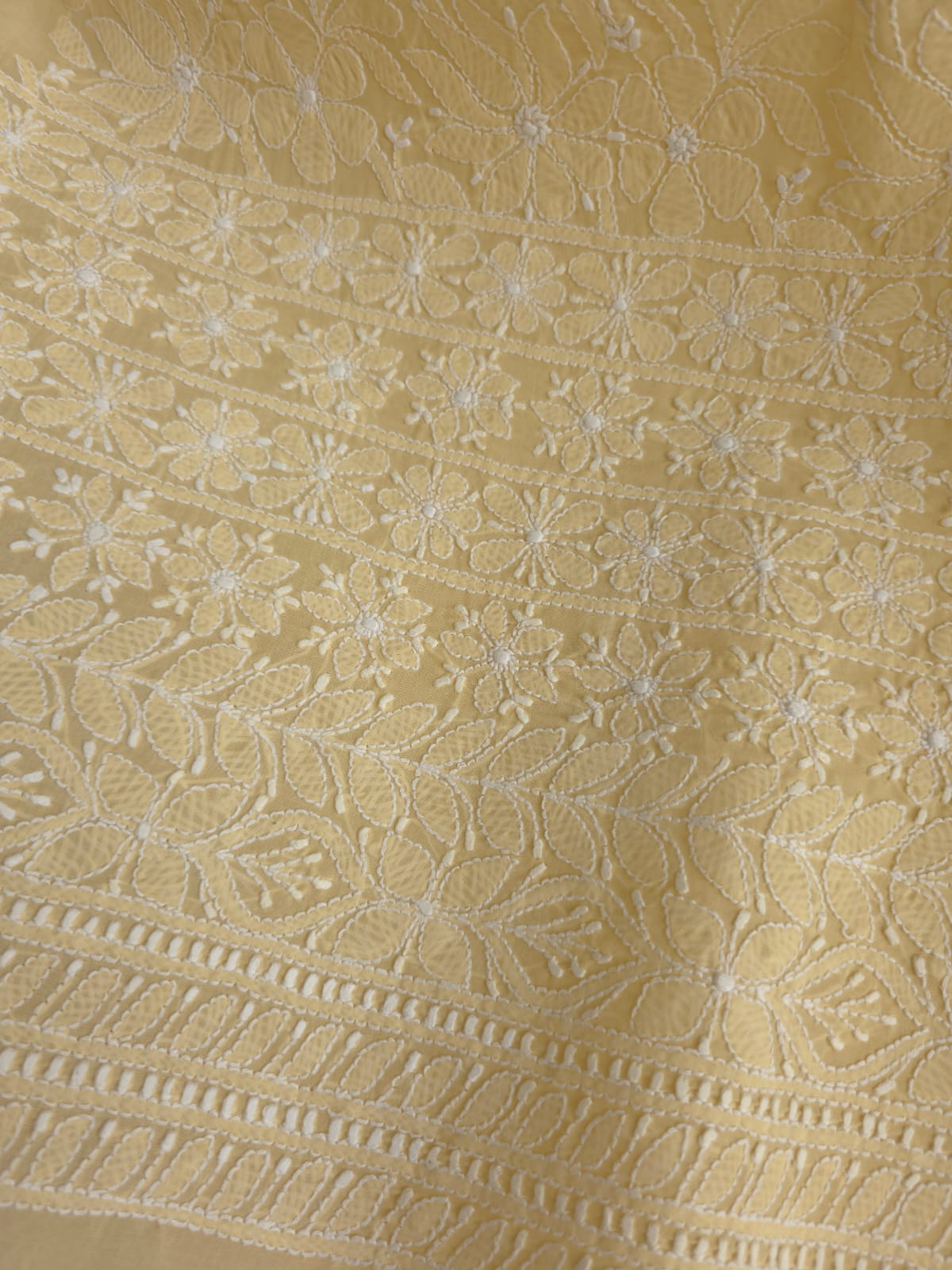 Beige Cotton exquisite jaalwork Kurta fabric