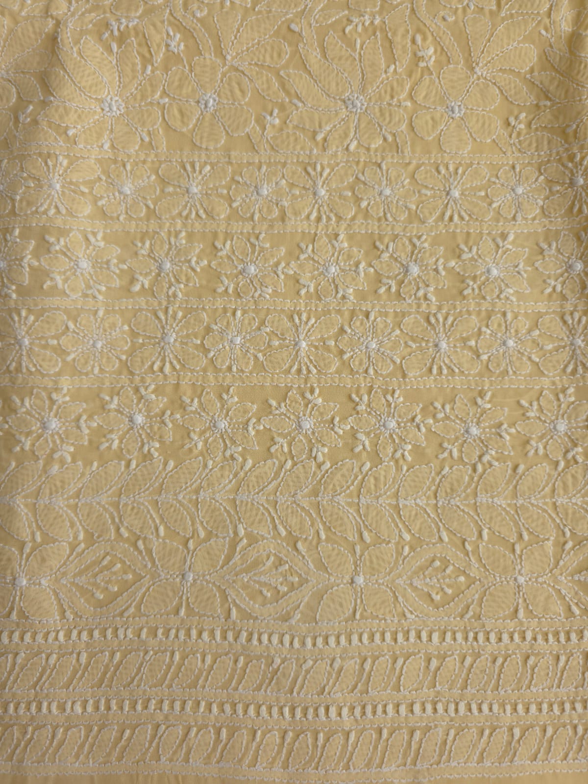 Beige Cotton exquisite jaalwork Kurta fabric