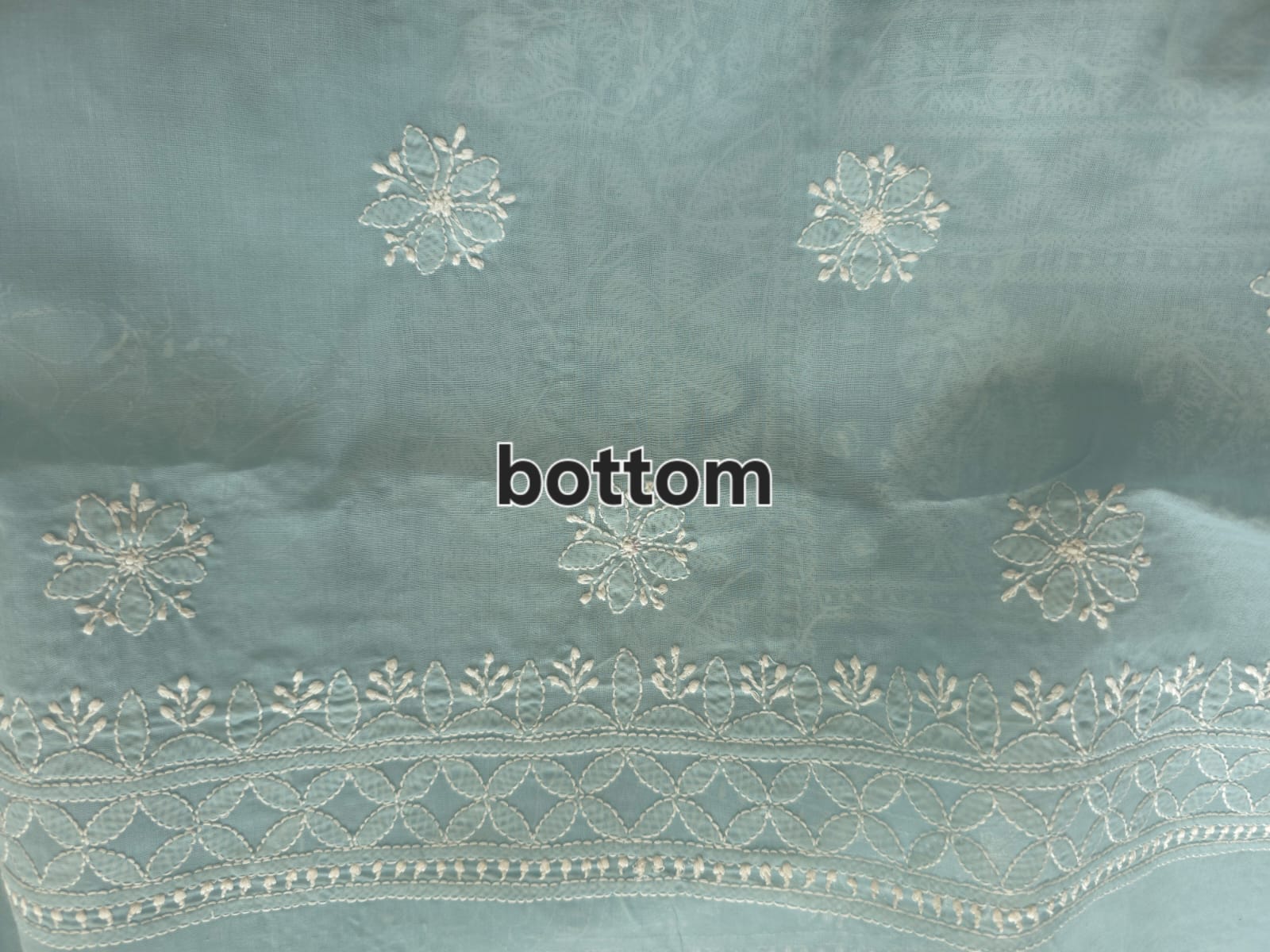 Grey Cotton full set with Fine chikankari Only