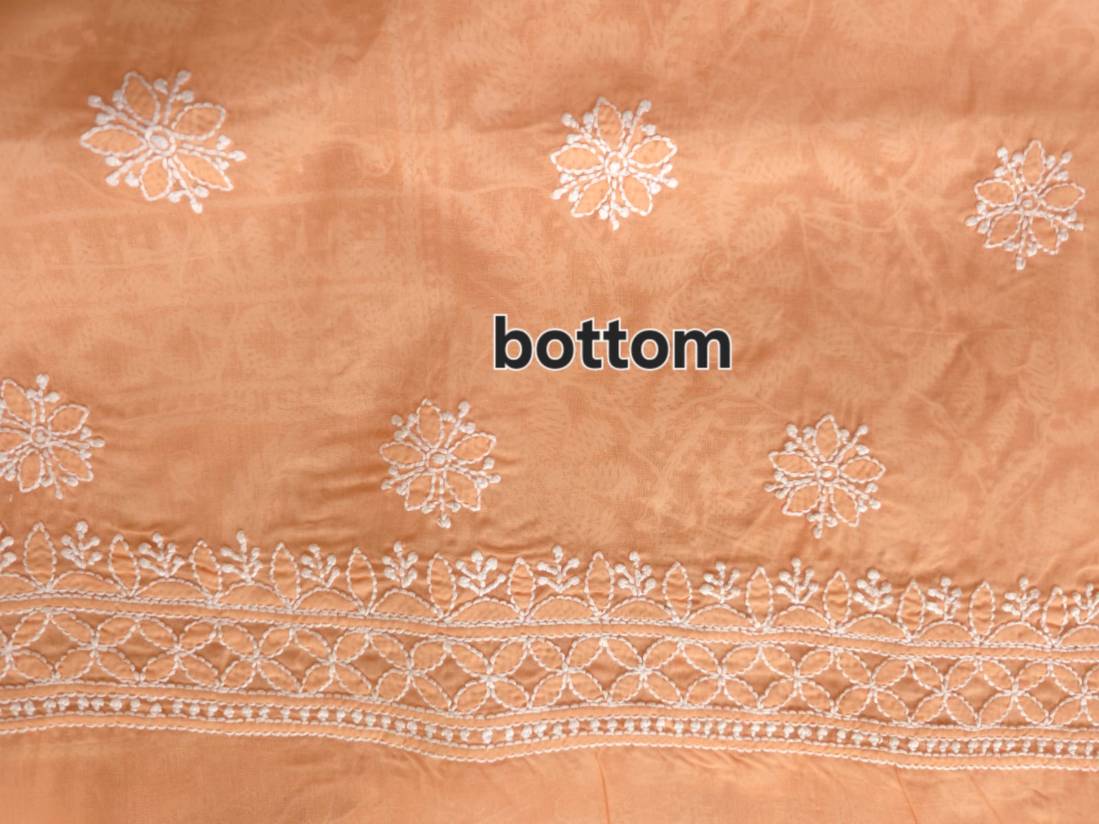 Brick Rust Color Cotton Full set with Fine Chikankari Only