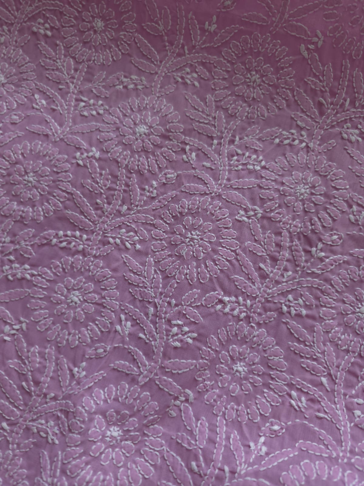 Lilac cotton full suit with Fine Chikankari