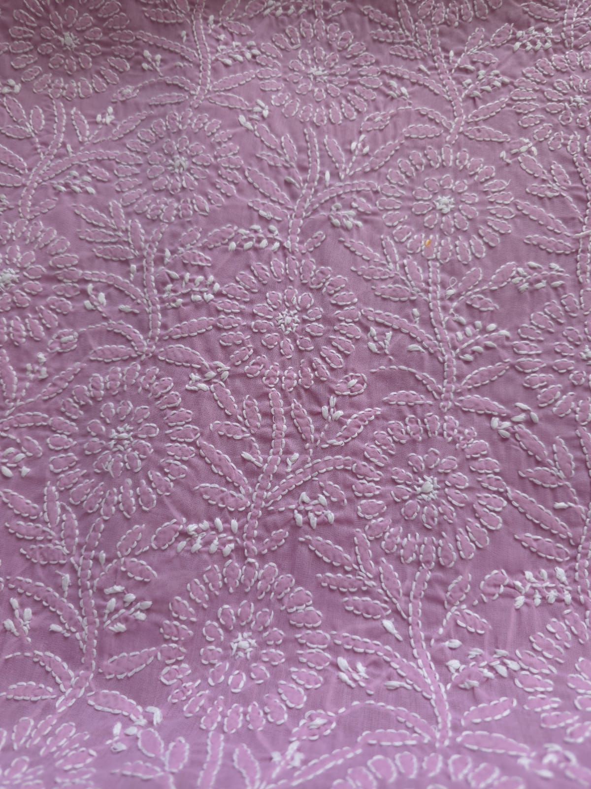Lilac cotton full suit with Fine Chikankari