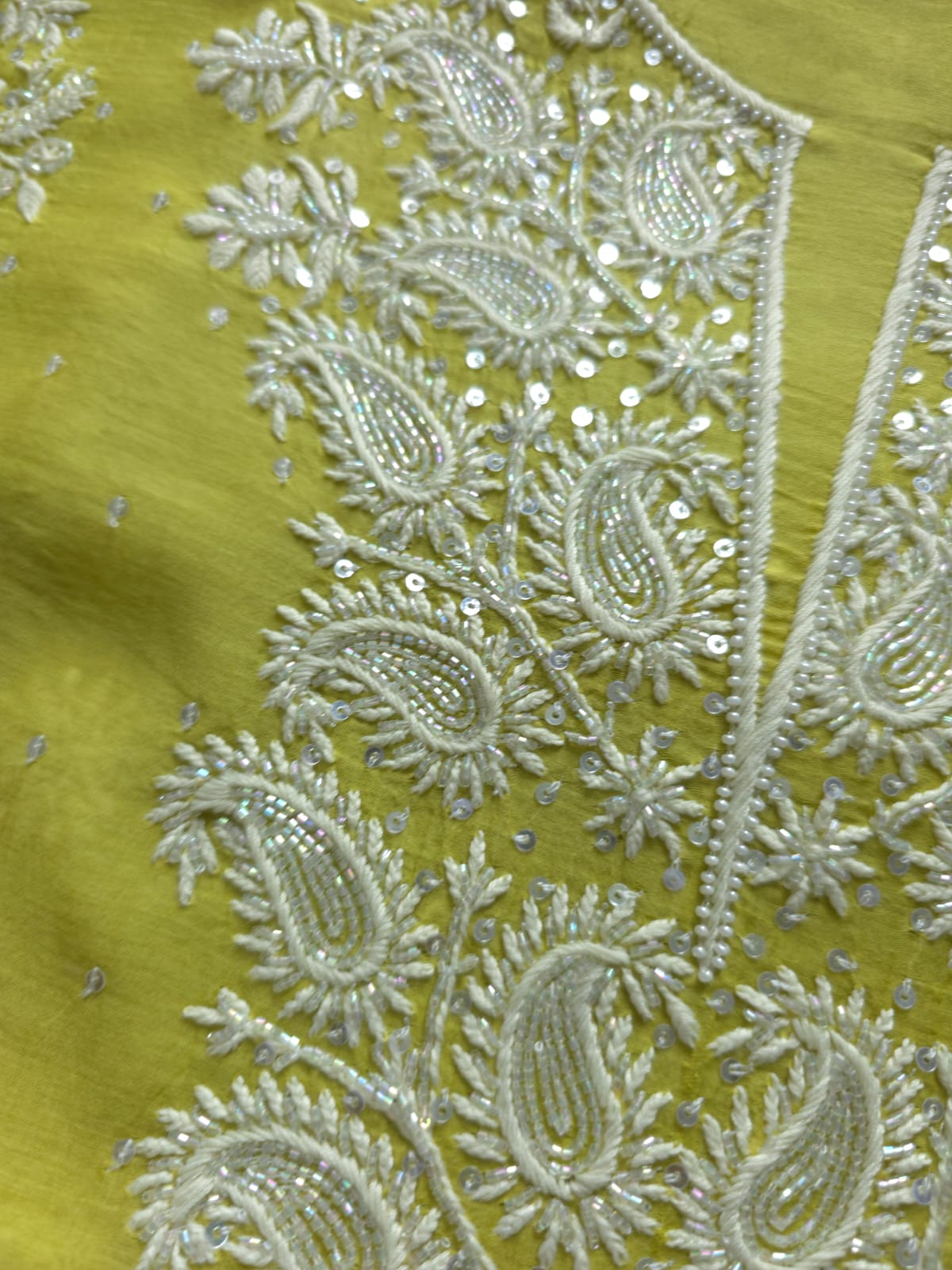 Green Mul chanderi Unstitched kurta and dupatta set