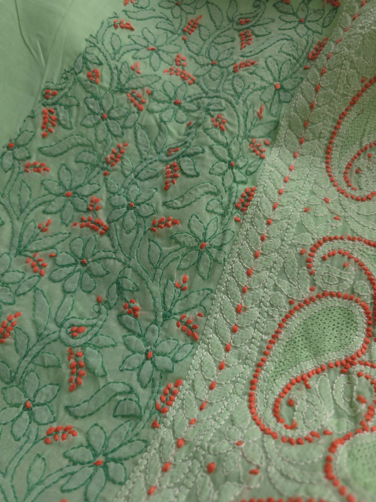 Sea Green Full suit with exquisite handwork  Jaaliwork