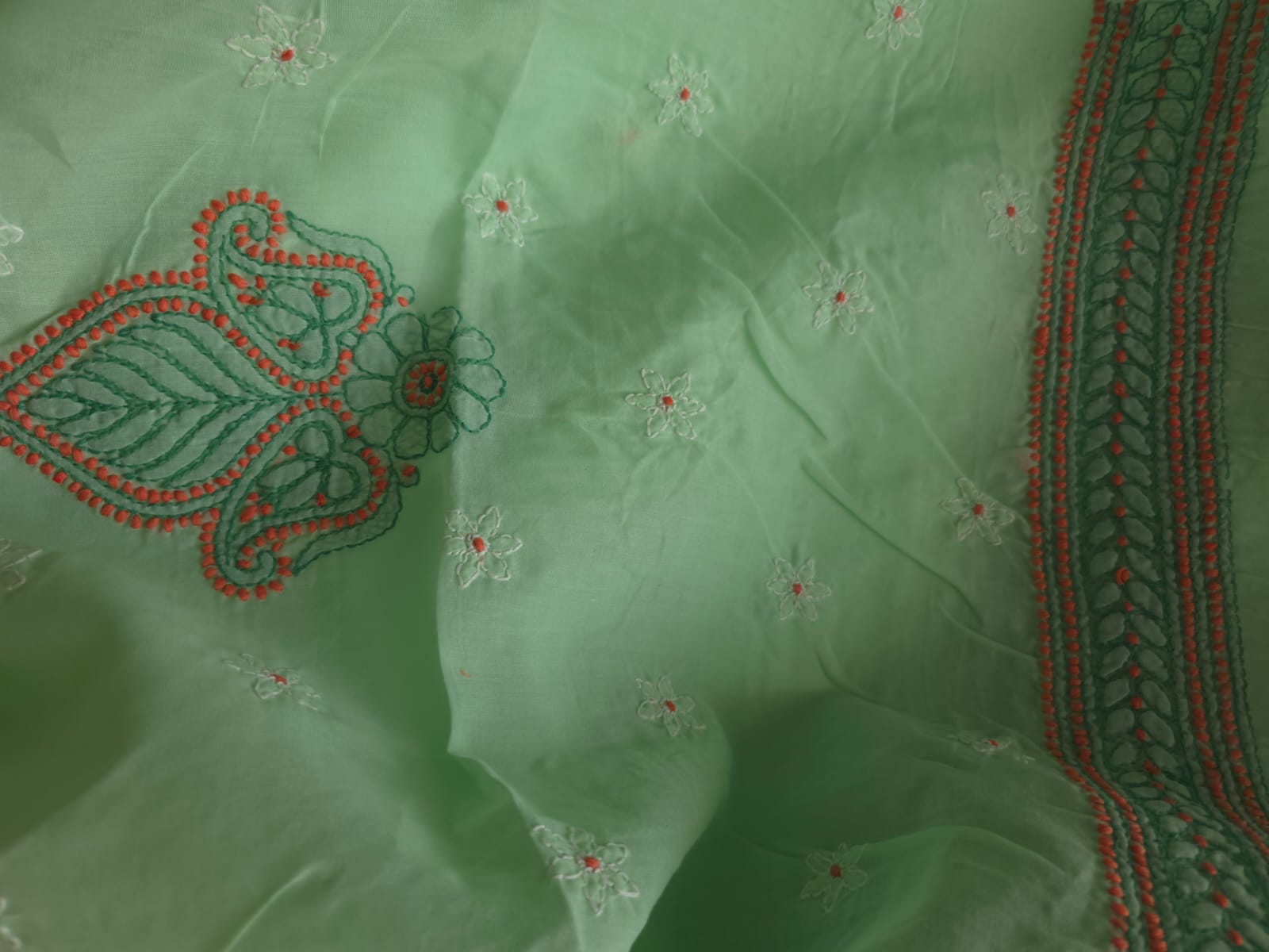 Sea Green Full suit with exquisite handwork  Jaaliwork