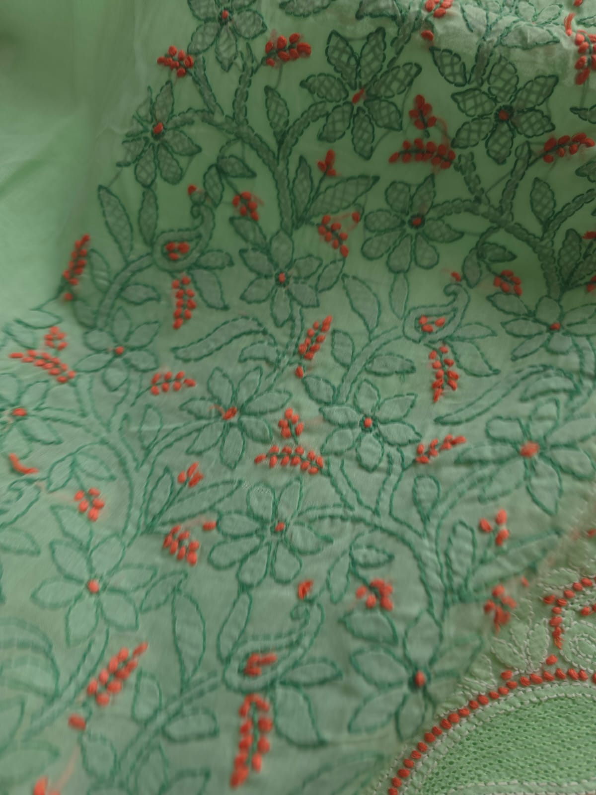 Sea Green Full suit with exquisite handwork  Jaaliwork