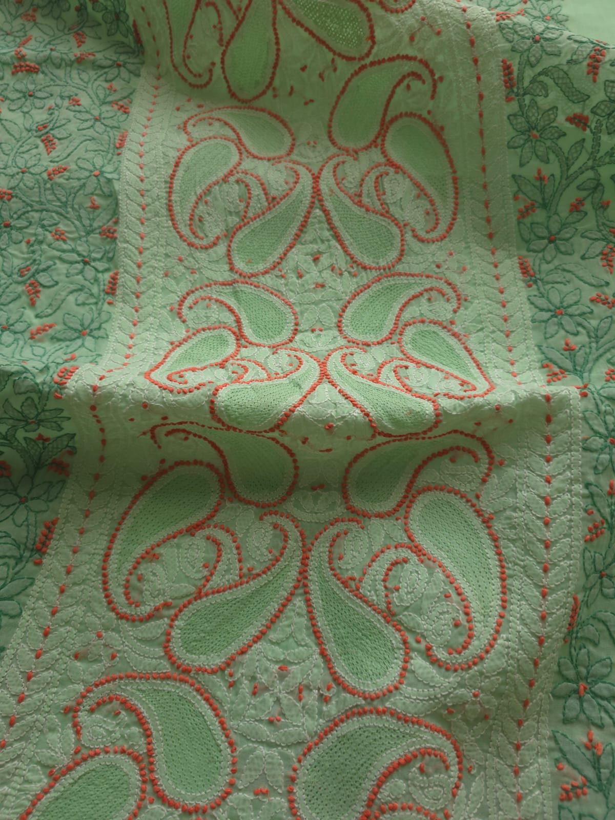 Sea Green Full suit with exquisite handwork  Jaaliwork