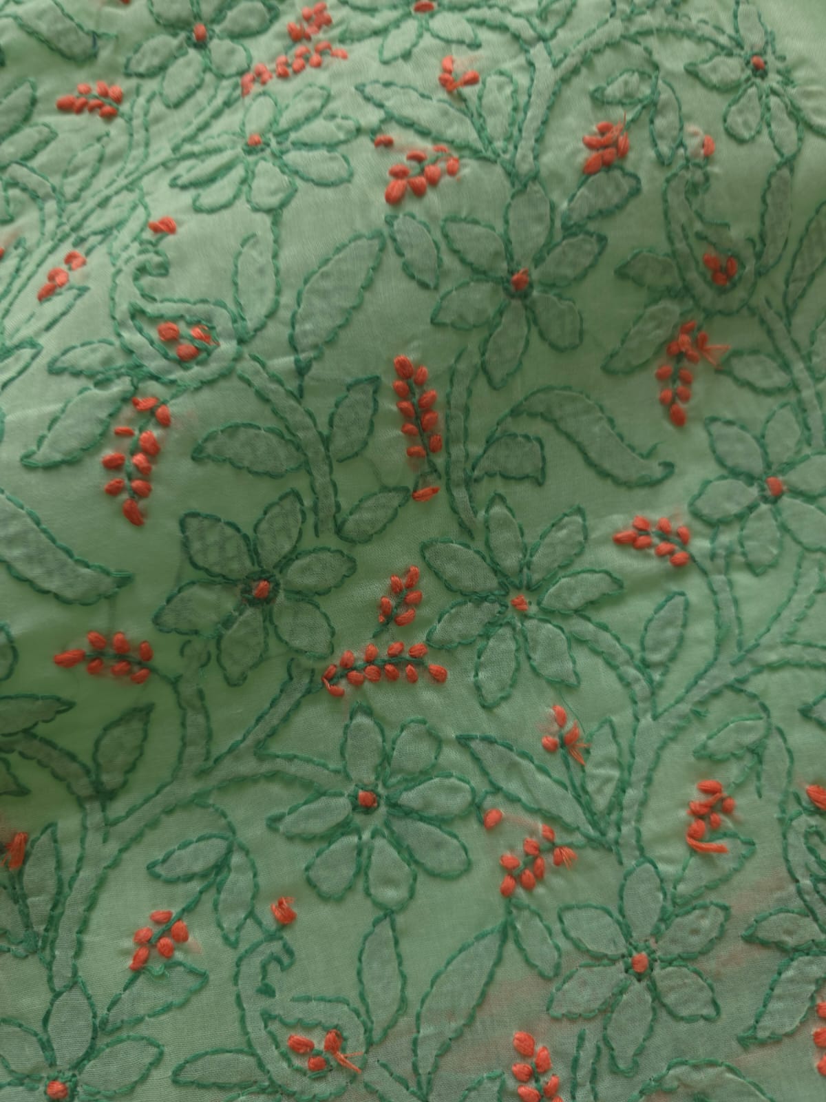 Sea Green Full suit with exquisite handwork  Jaaliwork