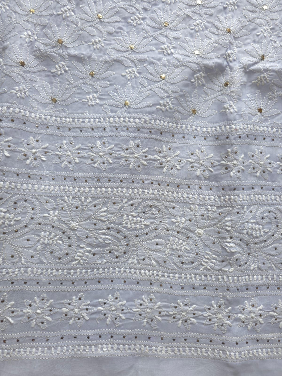 Mauve Cotton Jaalwork Kurta fabric with Mukaish