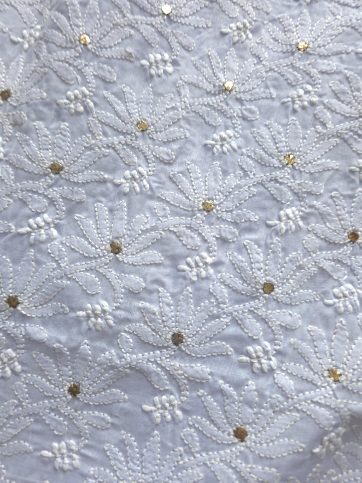 Mauve Cotton Jaalwork Kurta fabric with Mukaish