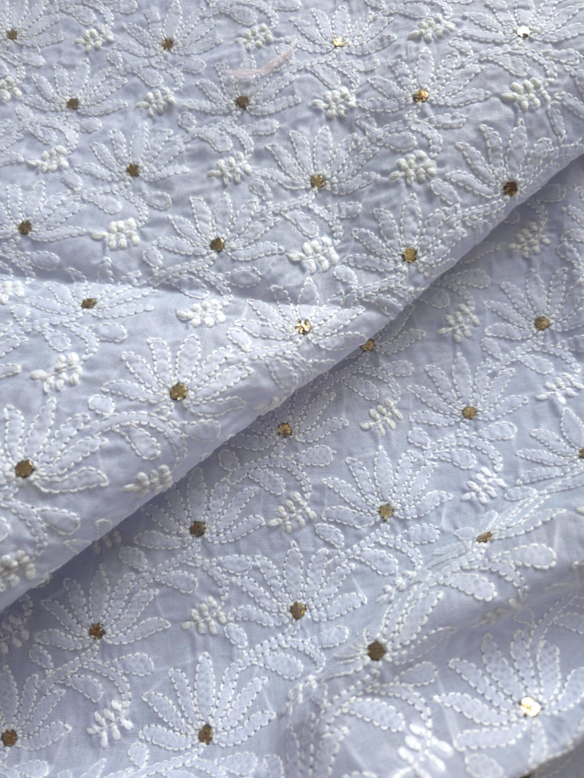 Mauve Cotton Jaalwork Kurta fabric with Mukaish