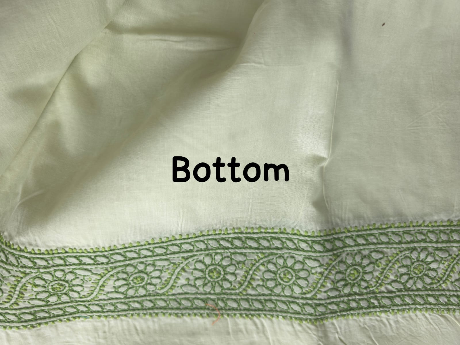 Green And fawn color designer suit with chikan handwork