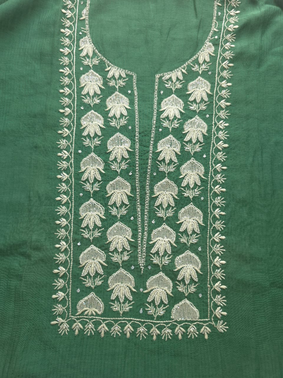 Maheshwari chanderi co ord set with chikanwork and embellishments