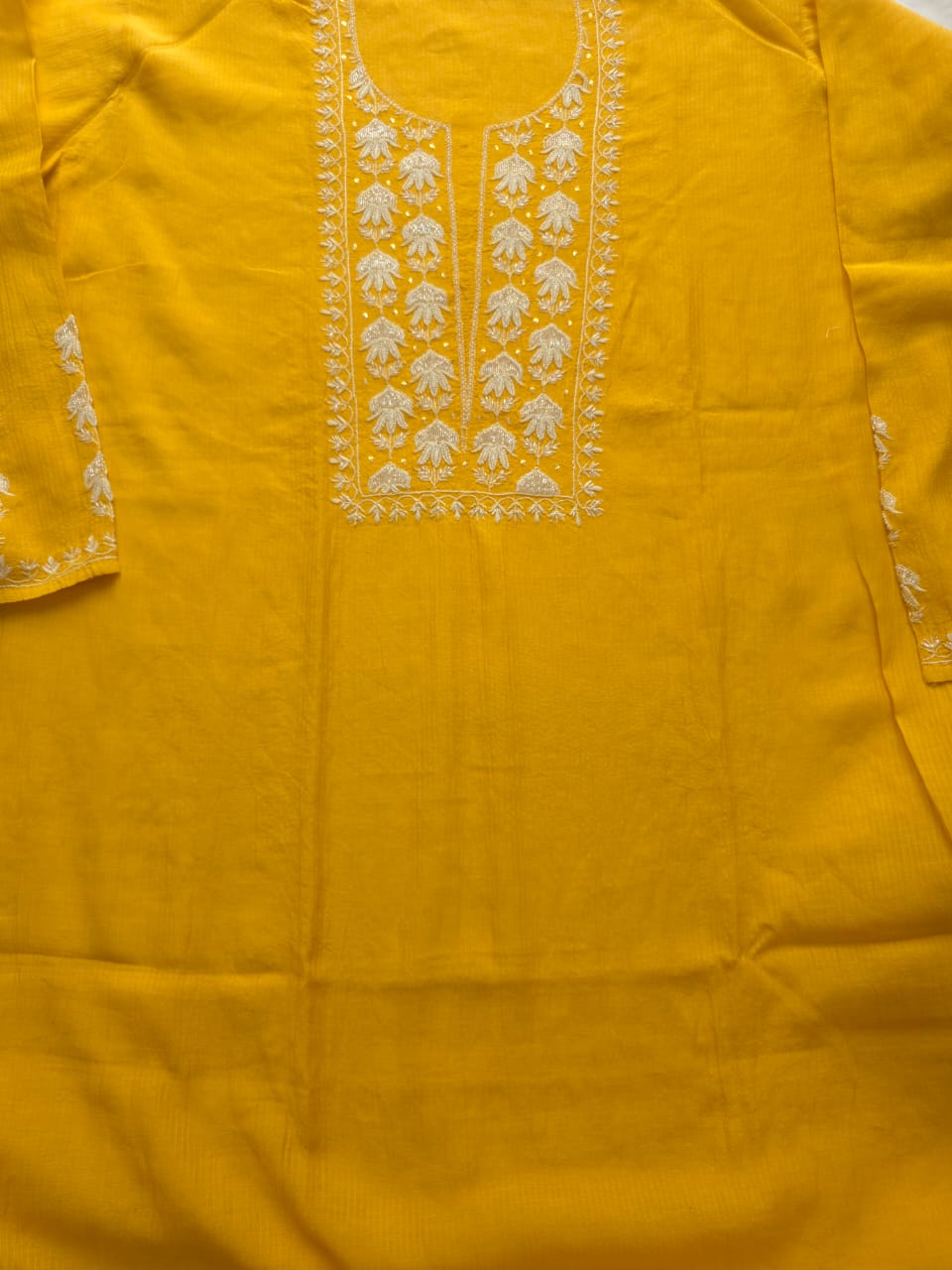 Maheshwari chanderi Co ord set with chikanwork and embellishments