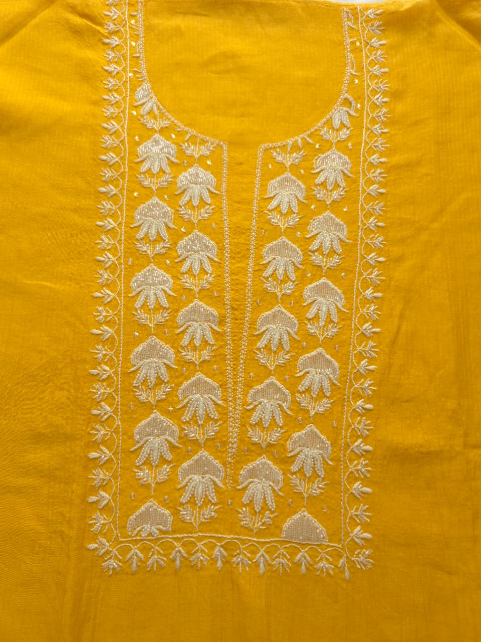 Maheshwari chanderi Co ord set with chikanwork and embellishments