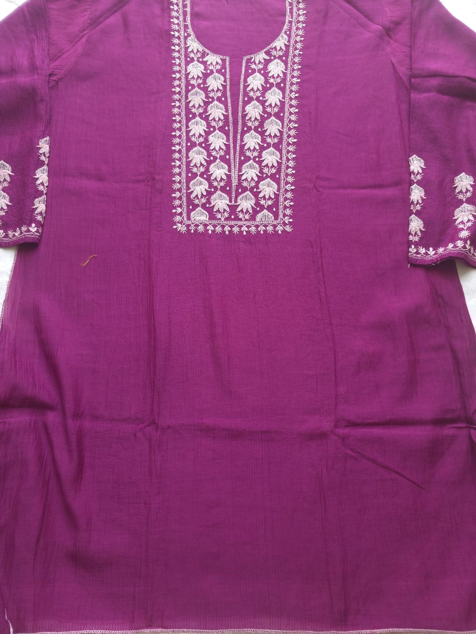 Maheshwari Chanderi Co Ord set with Chikanwork and embellishments