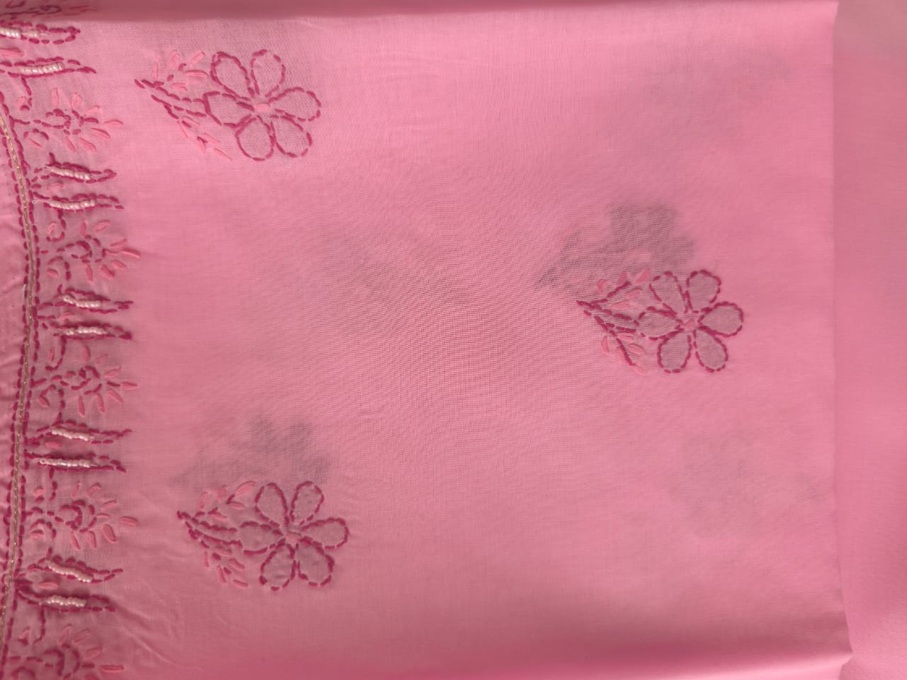 Pink and dark pink combo full suit with embellishments