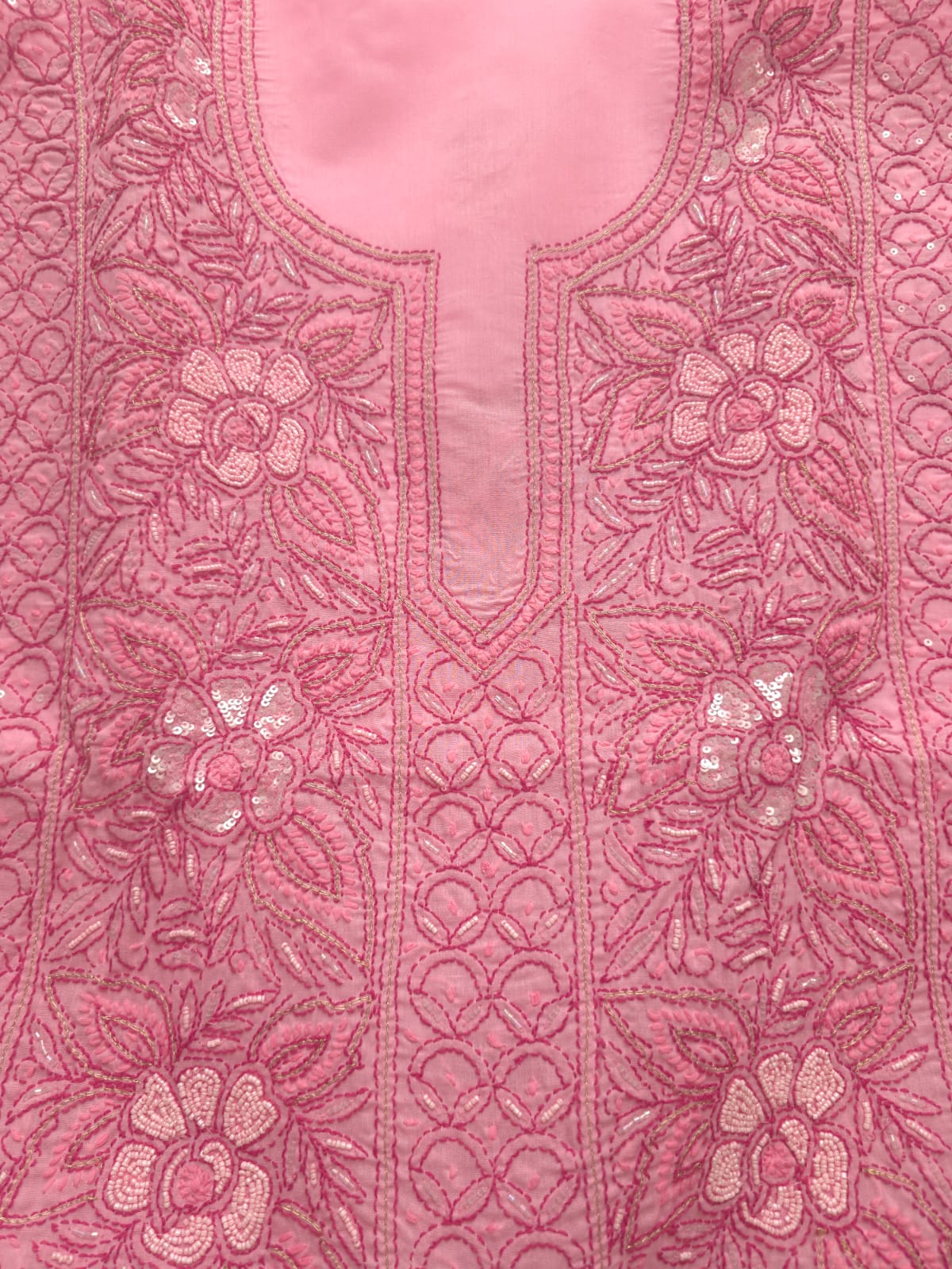 Pink and dark pink combo full suit with embellishments