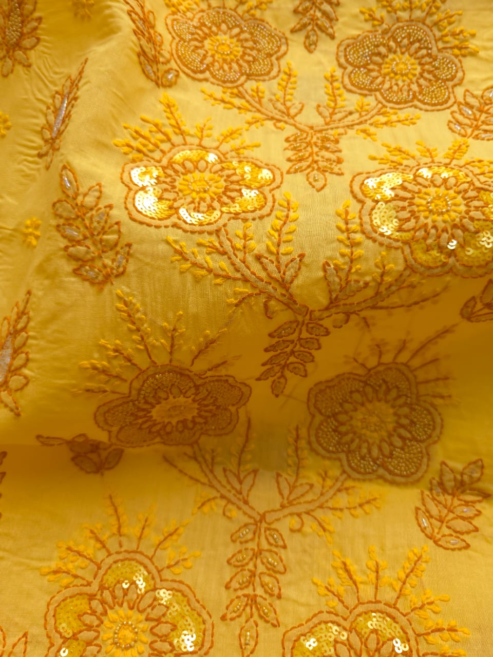 Yellow  Mustard Brown Full set with embellishments