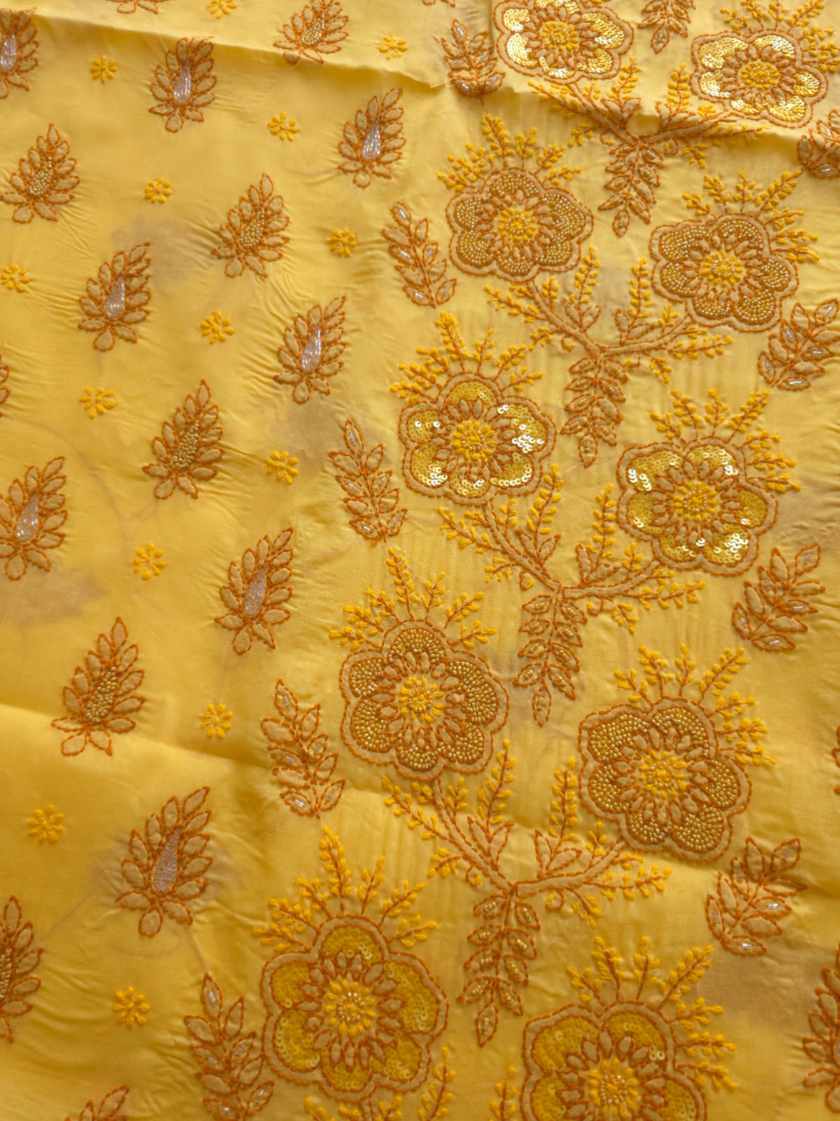 Yellow  Mustard Brown Full set with embellishments