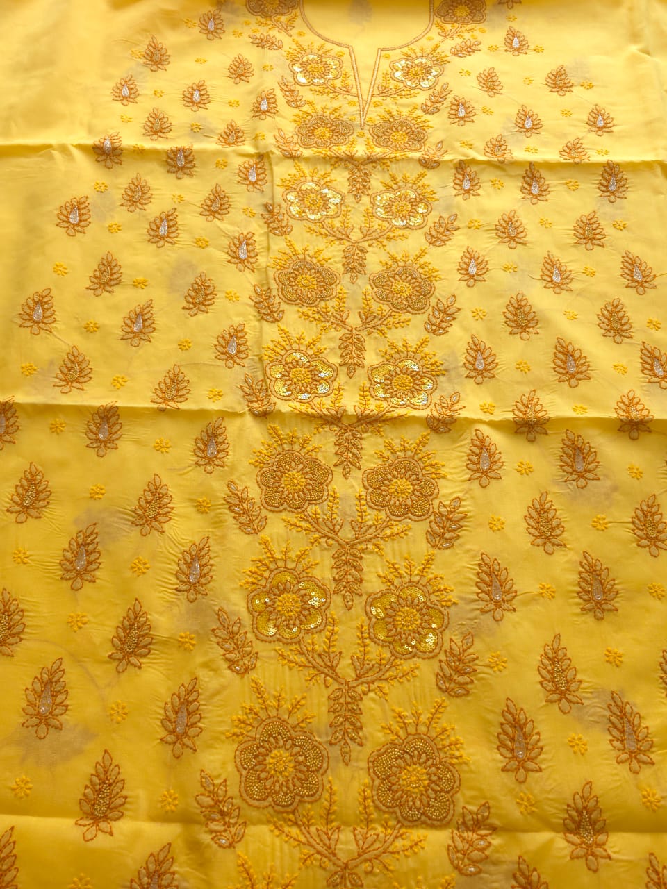 Yellow  Mustard Brown Full set with embellishments