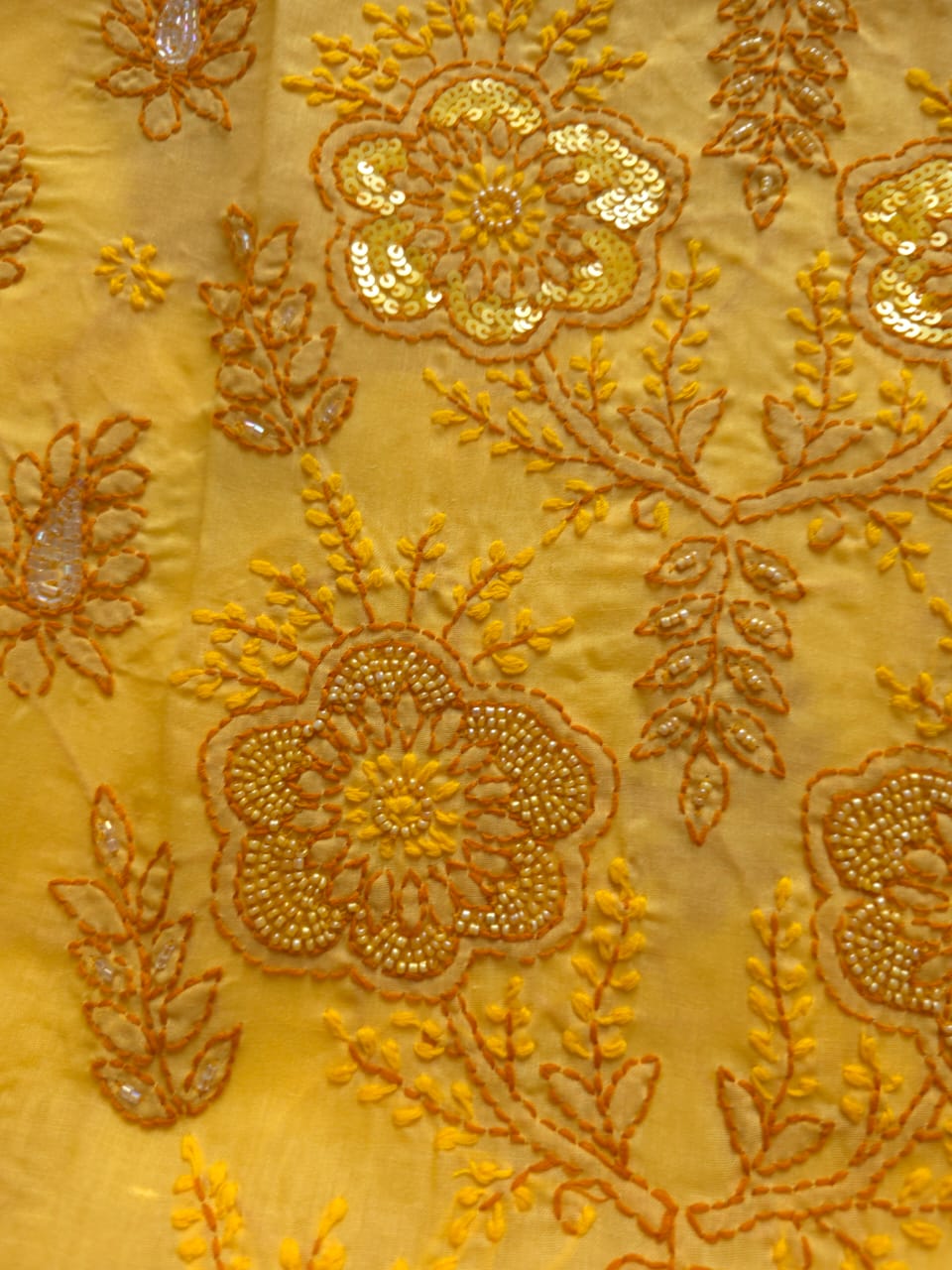 Yellow  Mustard Brown Full set with embellishments