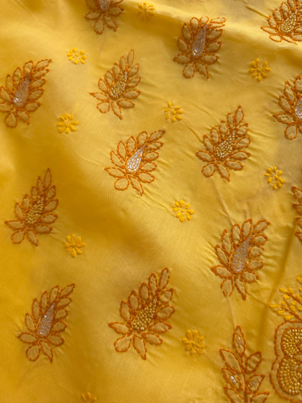 Yellow  Mustard Brown Full set with embellishments