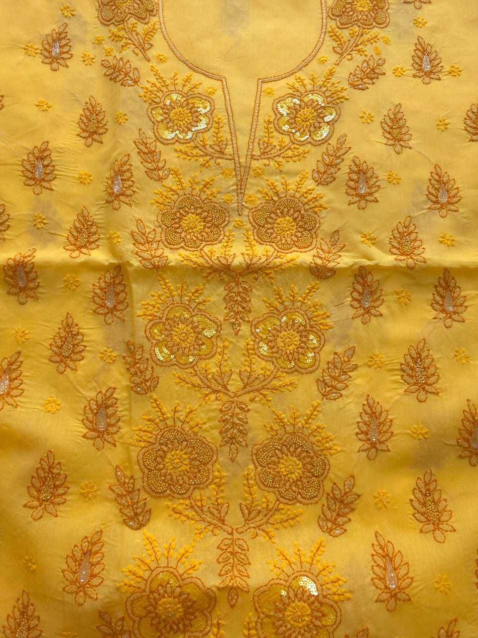 Yellow  Mustard Brown Full set with embellishments