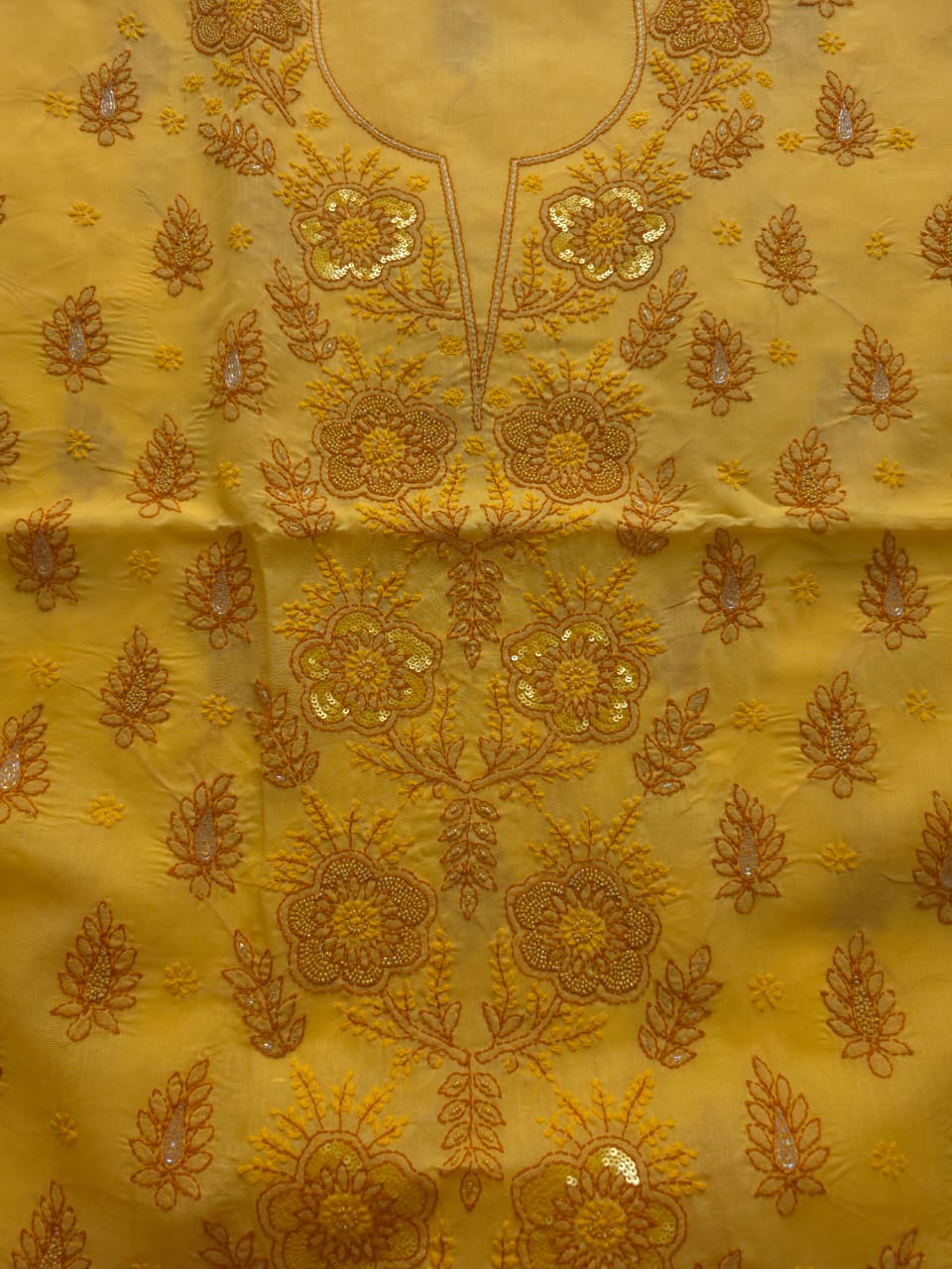 Yellow  Mustard Brown Full set with embellishments