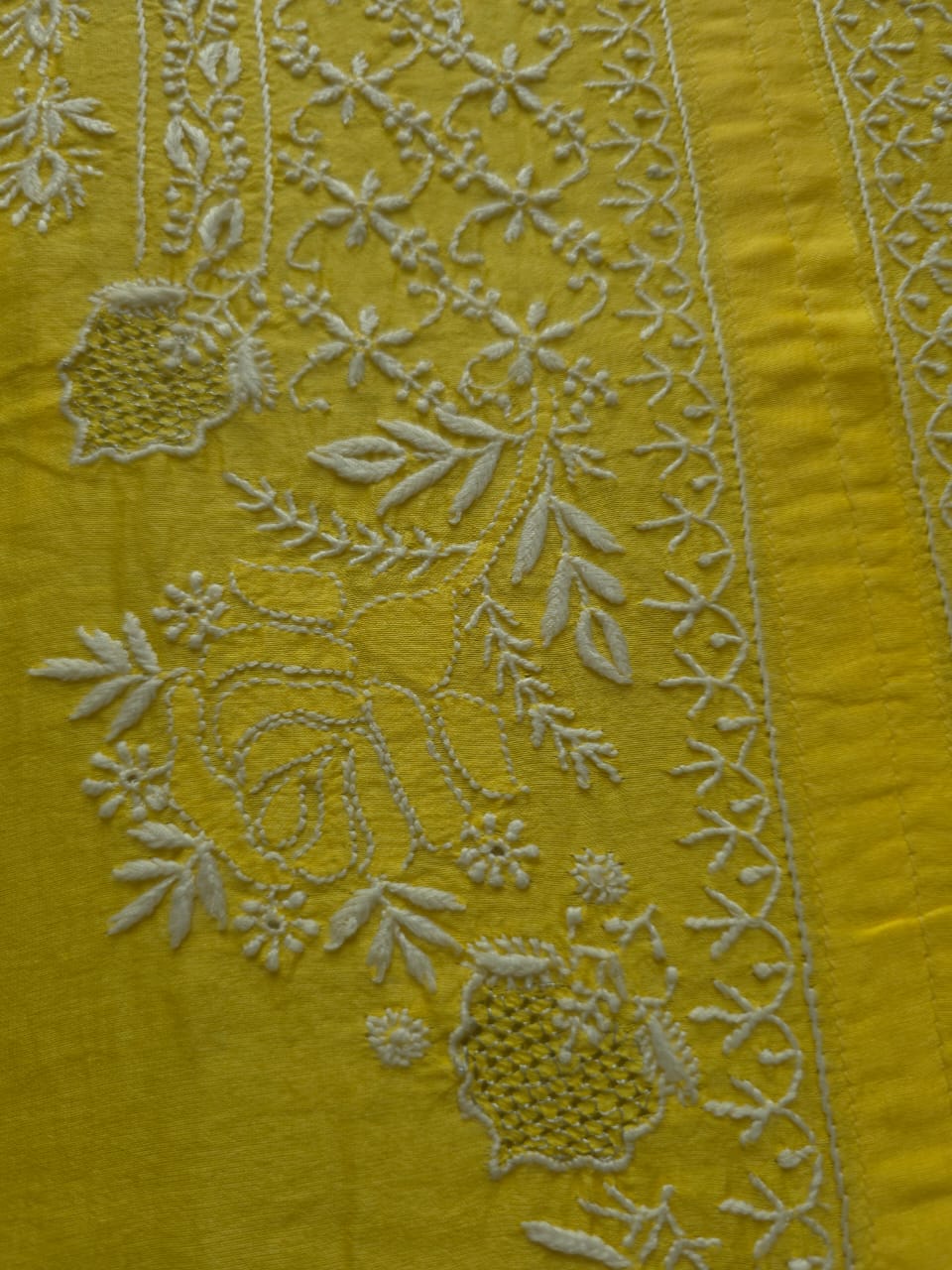 Soft Chanderi silk semistitched co ord set with fine chikankari only