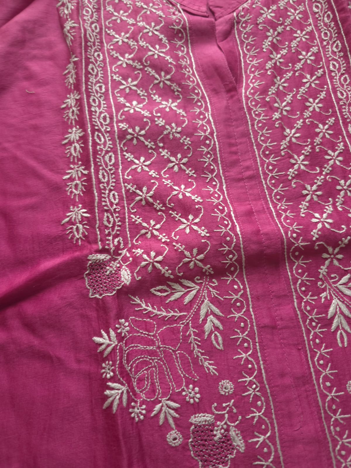 Soft Chanderi Silk Co ord set with fine chikankari only
