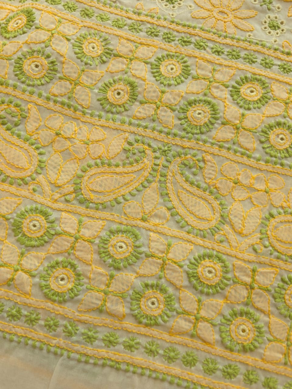 Light Dark yellow combination cotton suit with Handwork designer dupatta