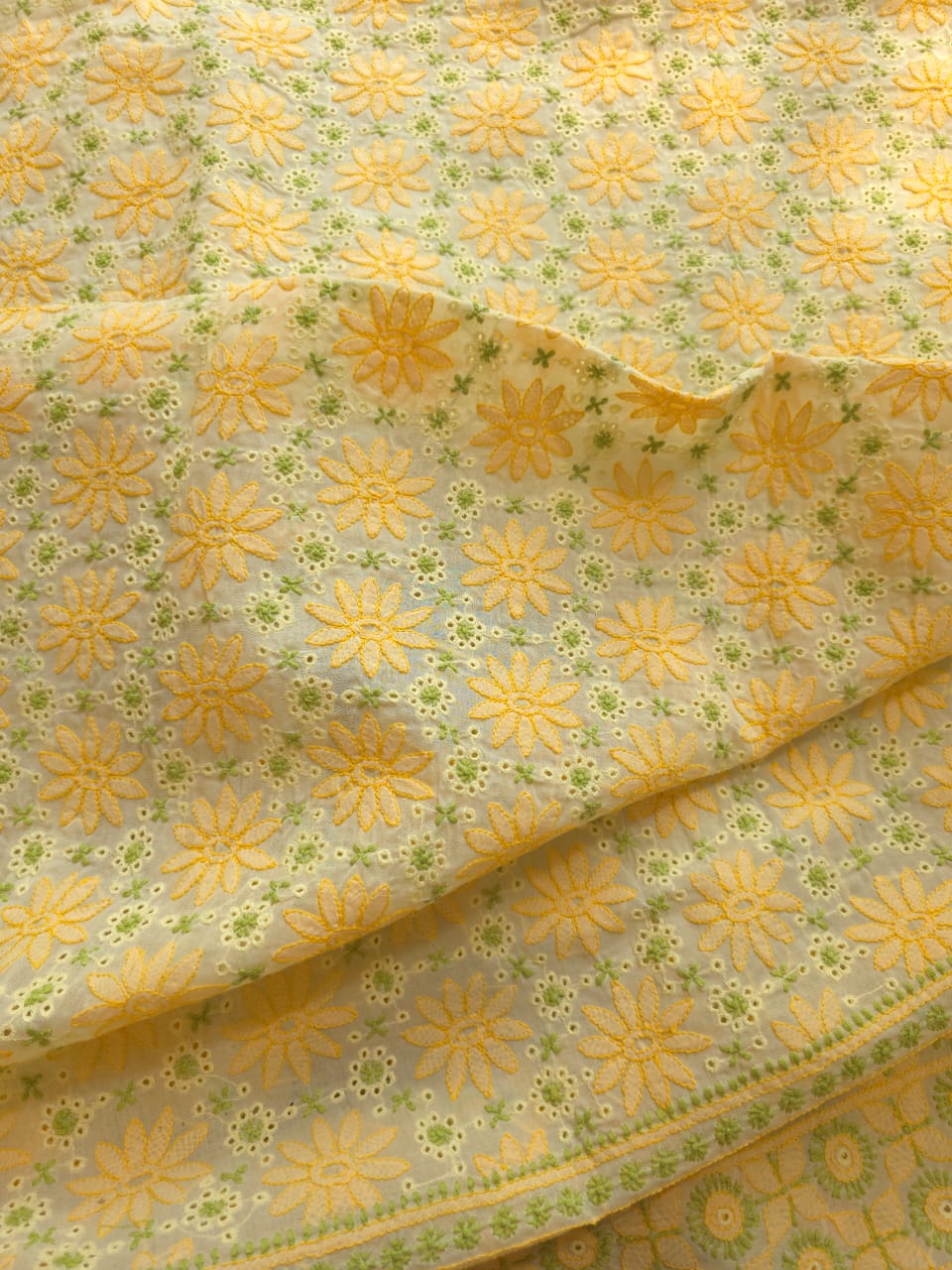 Light Dark yellow combination cotton suit with Handwork designer dupatta