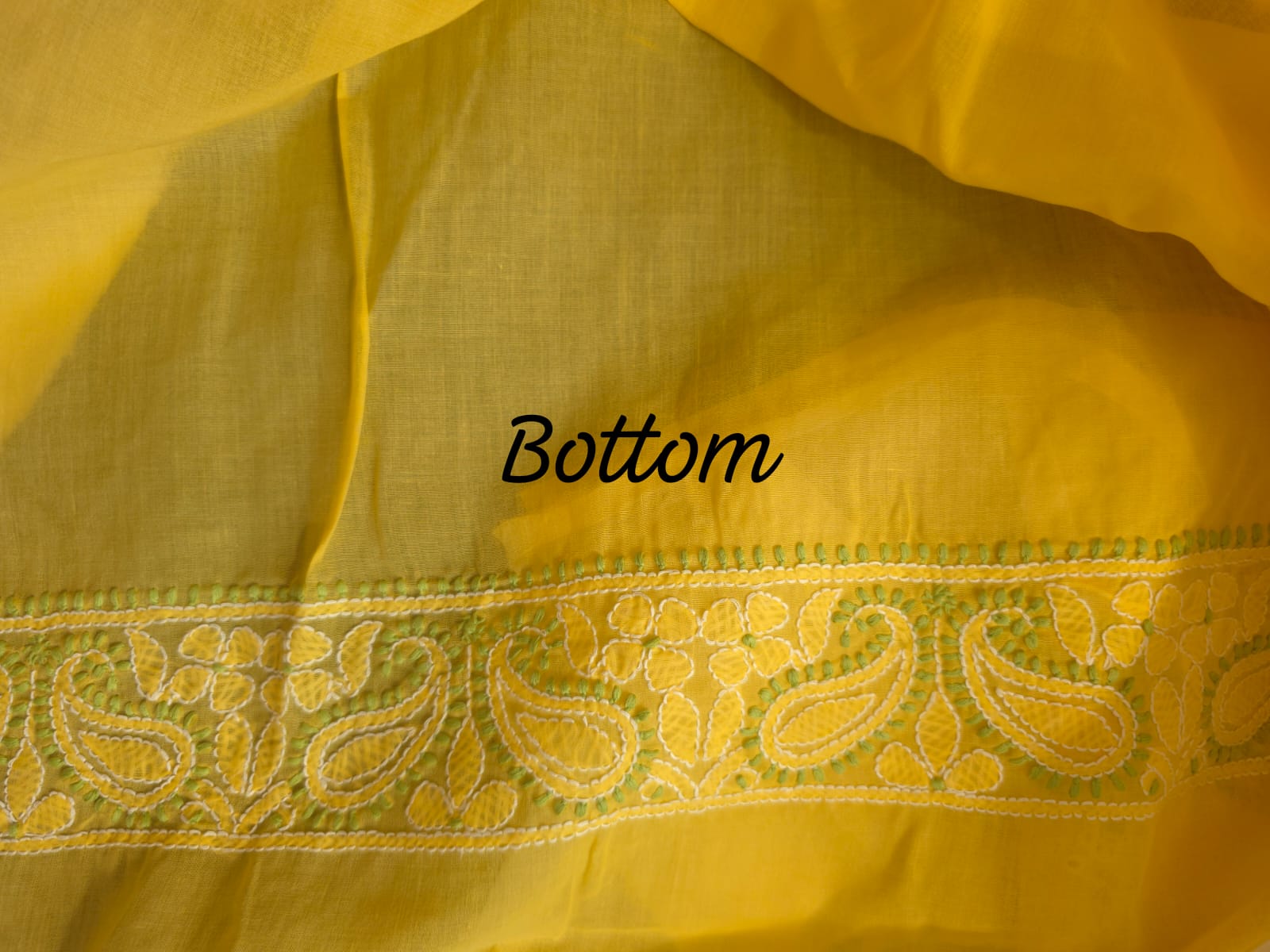 Light Dark yellow combination cotton suit with Handwork designer dupatta