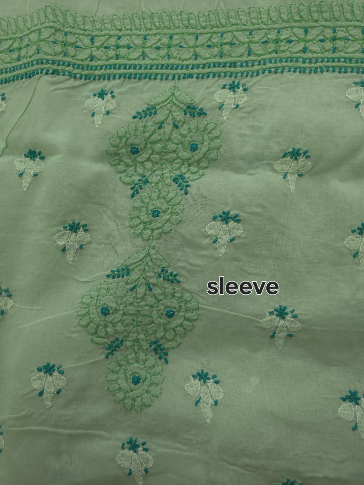 Cotton Unstitched suit with intricate chikankari and Designer dupatta