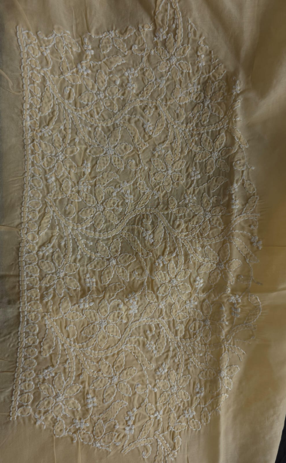 Beige cotton Saree with superfine Delicate Handwork