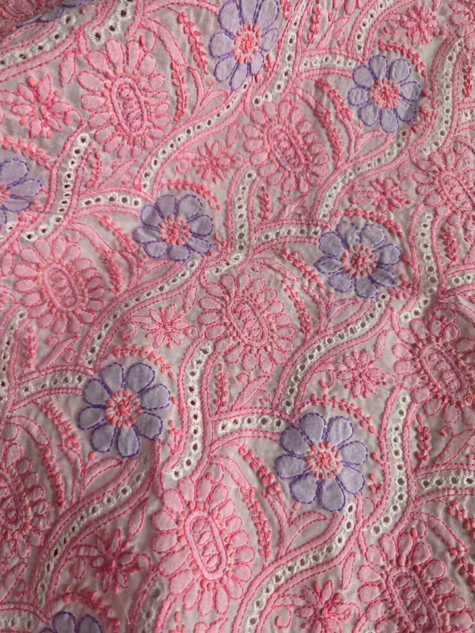 White with Multicolored Handwork Designer Suit