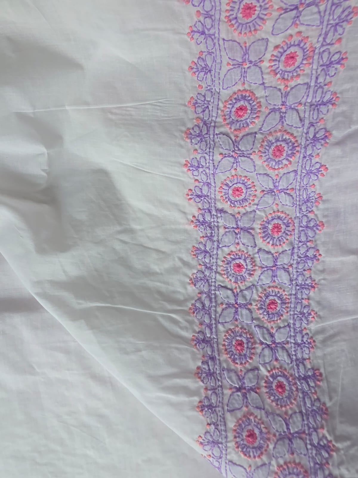 White with Multicolored Handwork Designer Suit