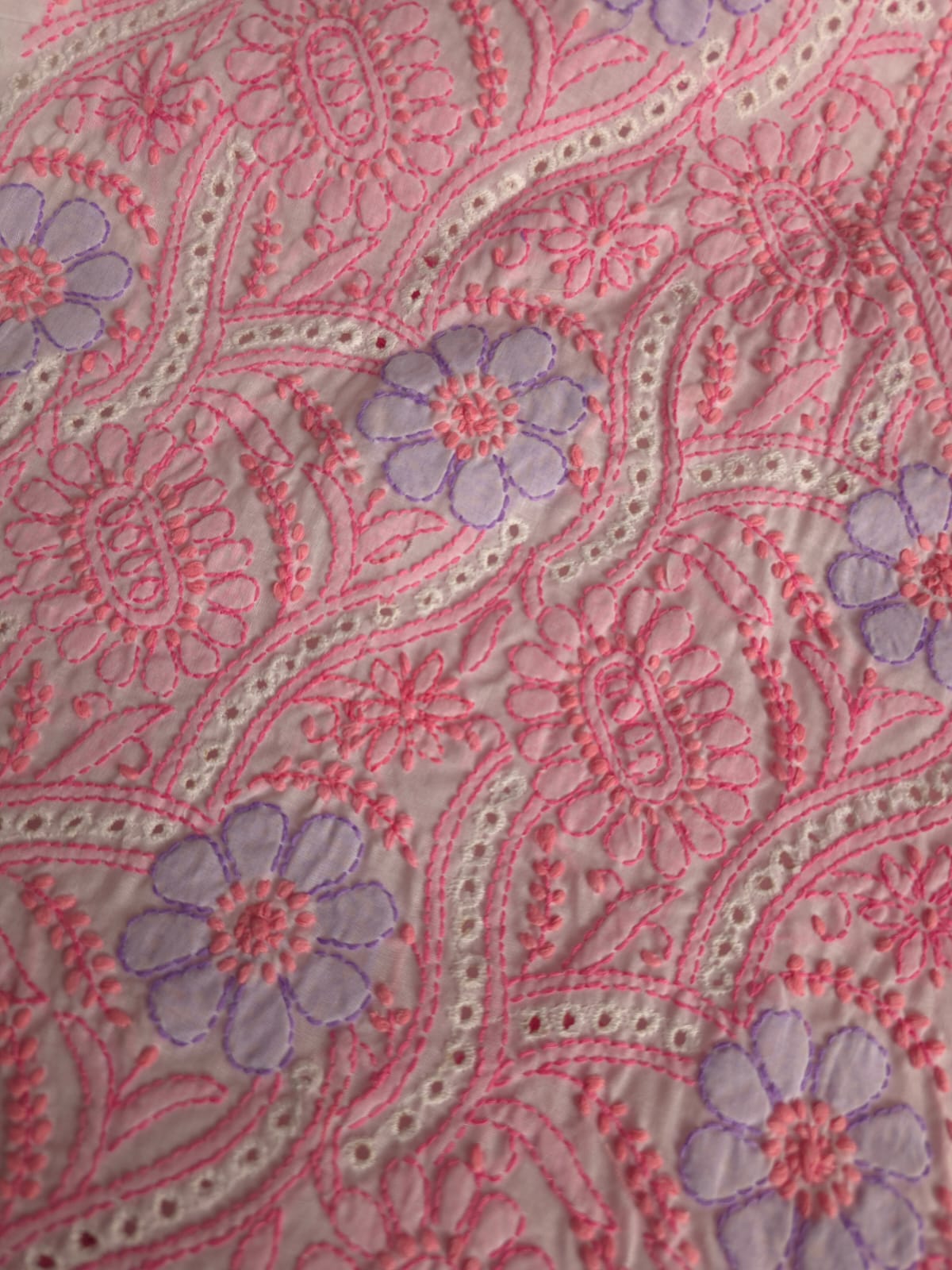 White with Multicolored Handwork Designer Suit