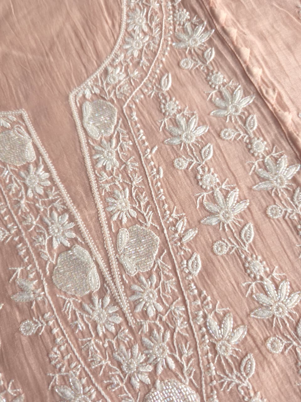 Hazelnut brown color Mul chanderi Kurta dupatta with Embellishments