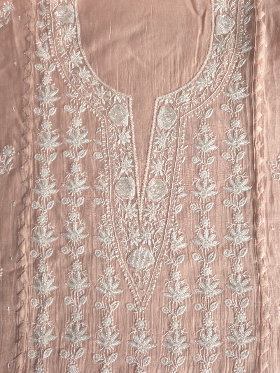 Hazelnut brown color Mul chanderi Kurta dupatta with Embellishments