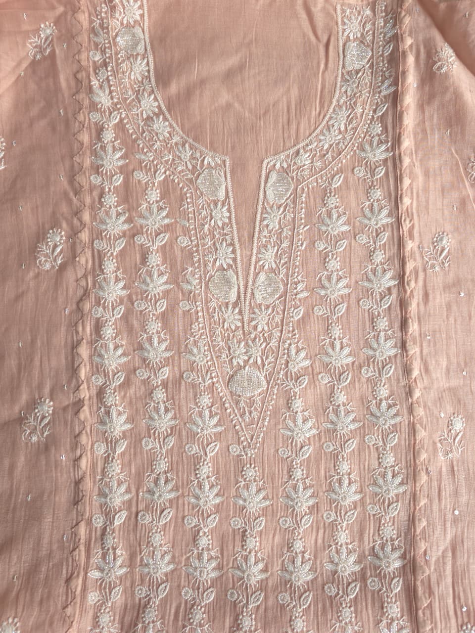 Hazelnut brown color Mul chanderi Kurta dupatta with Embellishments