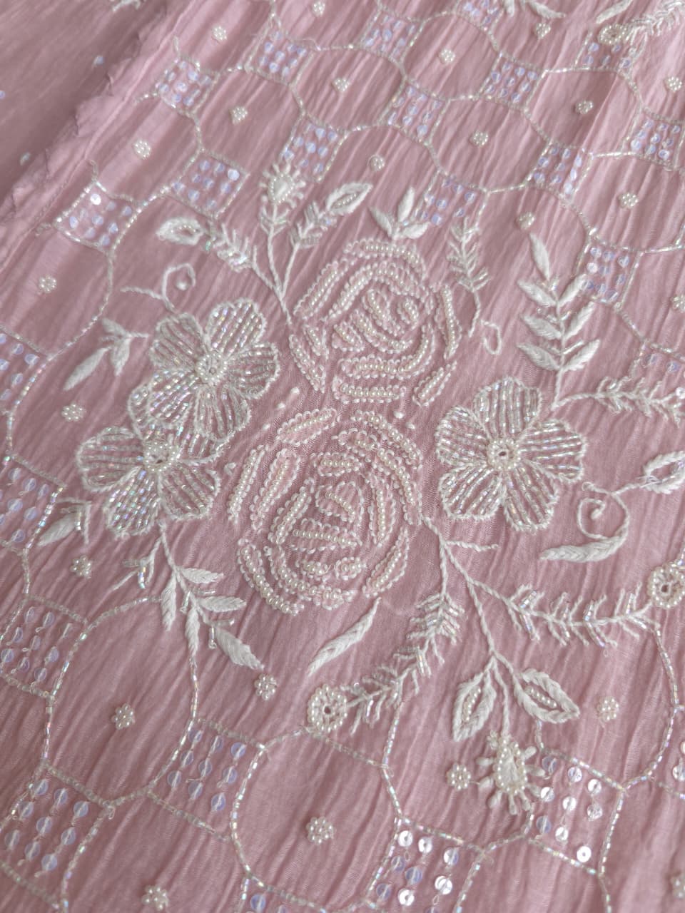 Dusty Mauve Mul Chanderi Kurta and dupatta set with Intricate Handwork