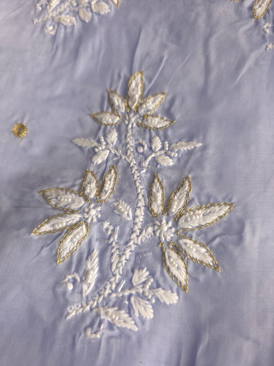 Mauve Cotton Voil Only kurta fabric with embellishments