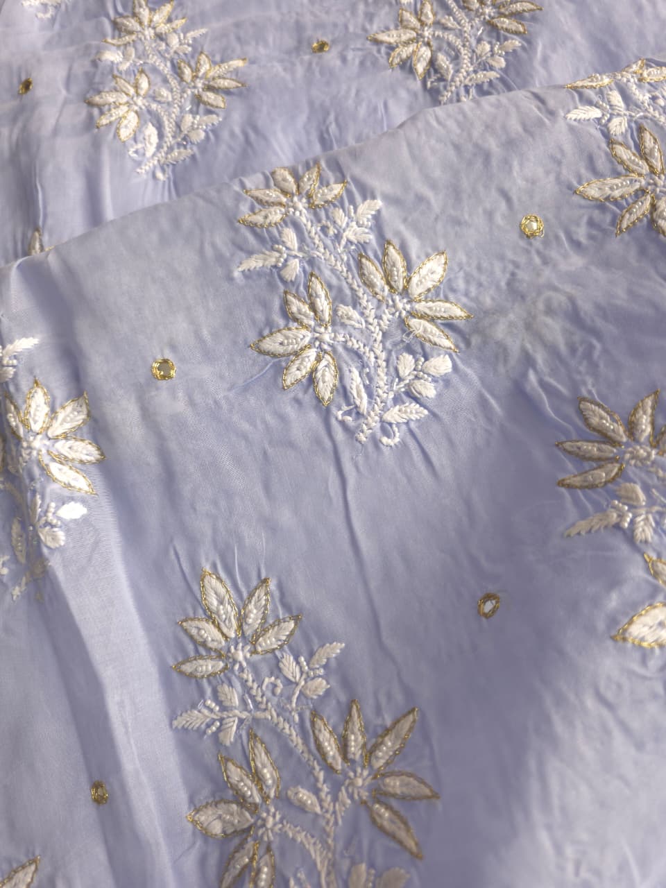 Mauve Cotton Voil Only kurta fabric with embellishments