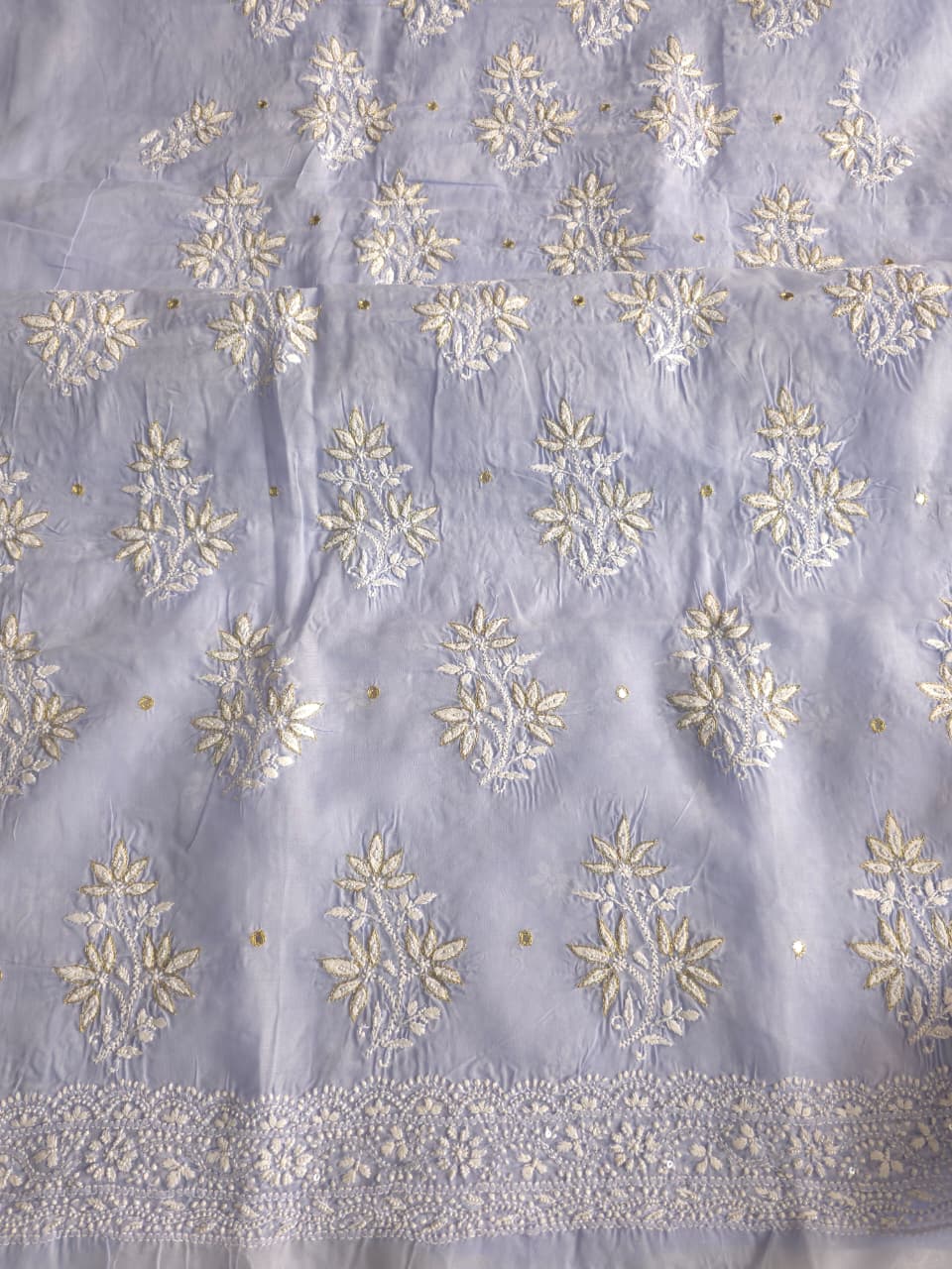 Mauve Cotton Voil Only kurta fabric with embellishments